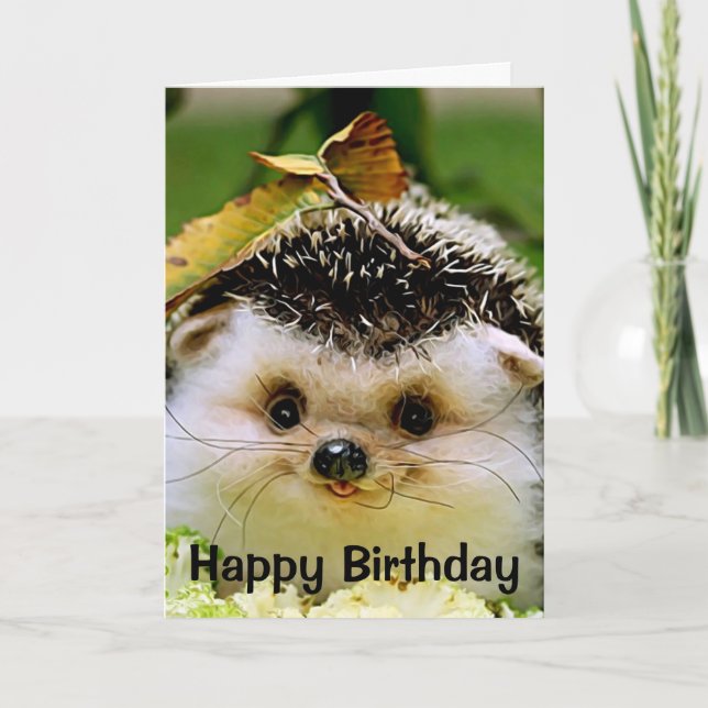 Hedgehog Grattis på födelsedagen Greeting Card Kort (Framsida)