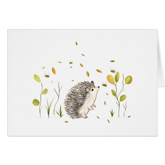 Hedgehog Greeting Card Hälsningskort (Framsidan Horizontal)