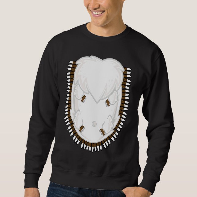 Hedgehog Halloween Costume Cute Belly Hairy Men Wo Lång Ärmad Tröja (Framsida)