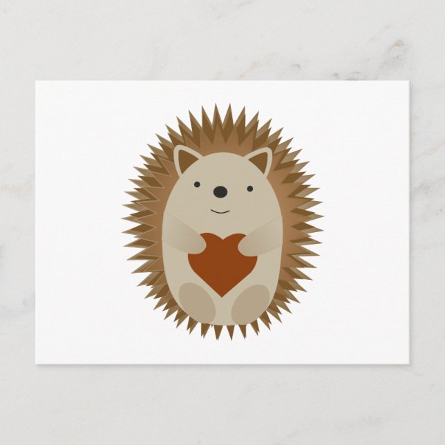 Hedgehog Heart Helg Vykort (Framsida)