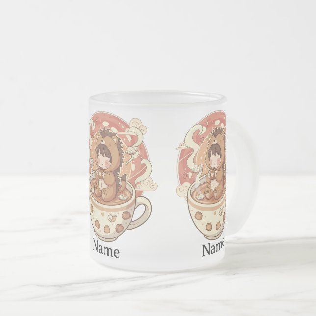 Hedgehog Heat Reveal Magic Coffee Mug Frostad Glasmugg (Framsida höger)