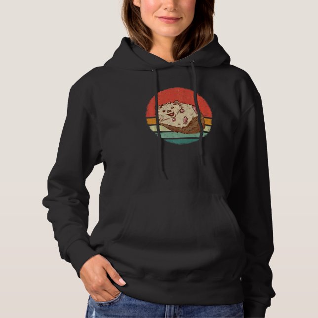Hedgehog Hedgehogs Prickly Hoglet Retro Sunset T Shirt (Framsida)