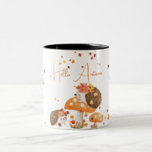 Hedgehog Hej Autumn Höst löv