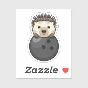 Hedgehog i Bowling med Bowling ball Klistermärken