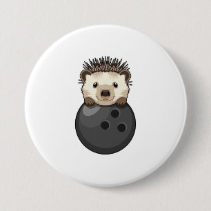 Hedgehog i Bowling med Bowling ball Knapp
