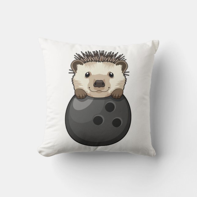 Hedgehog i Bowling med Bowling ball Kudde (Framsida)