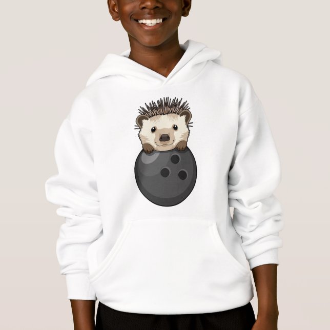 Hedgehog i Bowling med Bowling ball T Shirt (Framsida)