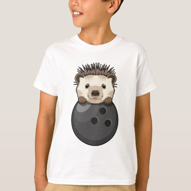 Hedgehog i Bowling med Bowling ball T Shirt (Framsida)