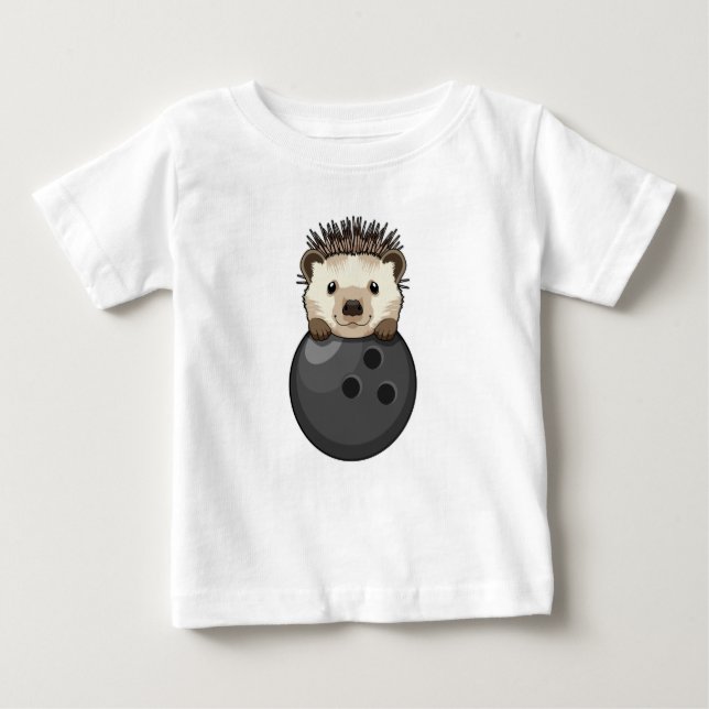 Hedgehog i Bowling med Bowling ball T Shirt (Framsida)