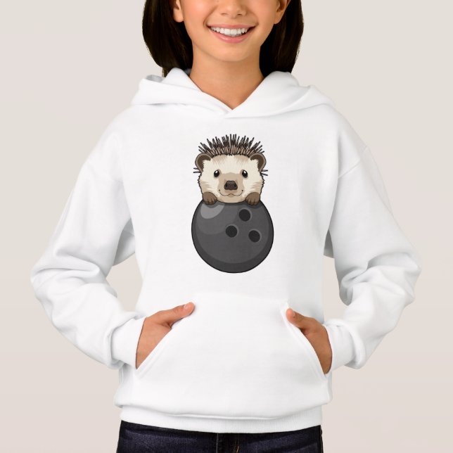 Hedgehog i Bowling med Bowling ball T Shirt (Framsida)