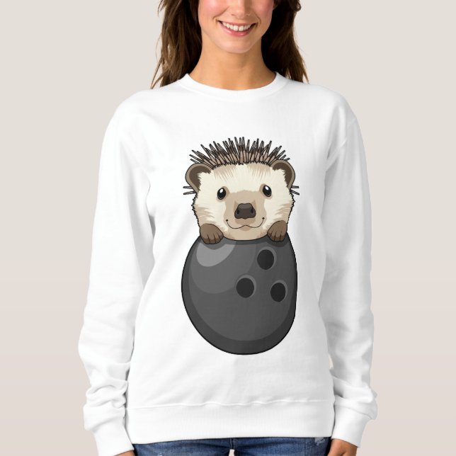 Hedgehog i Bowling med Bowling ball T Shirt (Framsida)