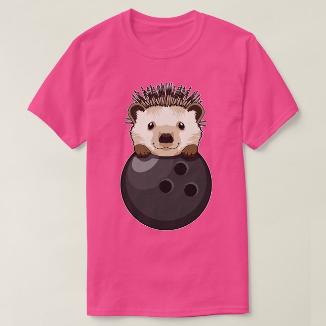 Hedgehog i Bowling med Bowling ball T Shirt (Design framsida)