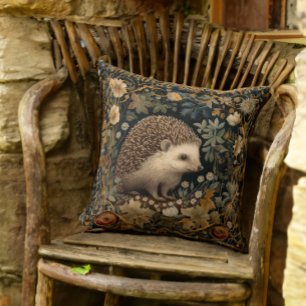 Hedgehog i Forest William Morris stil Kudde