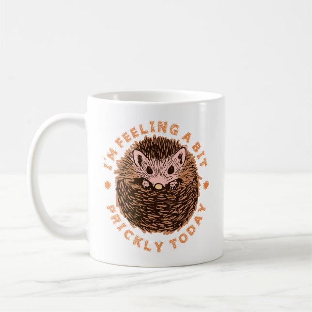 Hedgehog I'm Feeling A Bit Prickly Today Kaffemugg (Vänster)