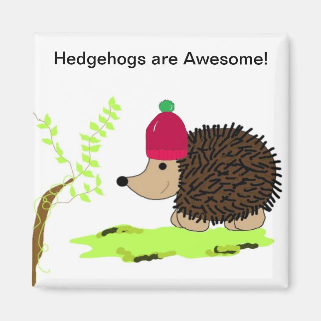Hedgehog in a Red Toque Magnet (Framsidan)