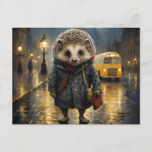 Hedgehog in dimvattenfärgsdesign vykort
