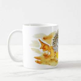 Hedgehog In Fall Leaves Kaffemugg