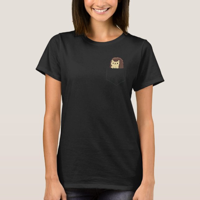 Hedgehog in Pocket Cute Pocket Hedgehogs T Shirt (Framsida)