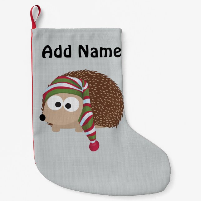 Hedgehog in Sleeping Cap Liten Julstrumpa (Framsidan)