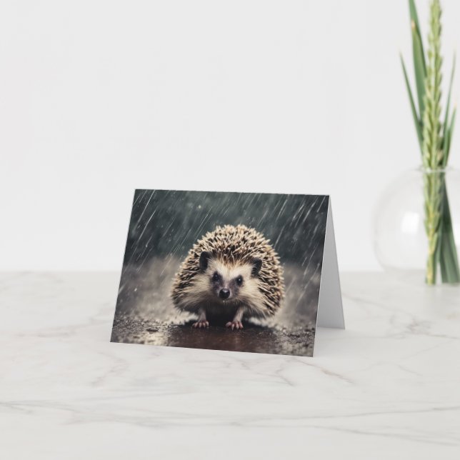 Hedgehog in the Rain Anteckningskort (Framsida)