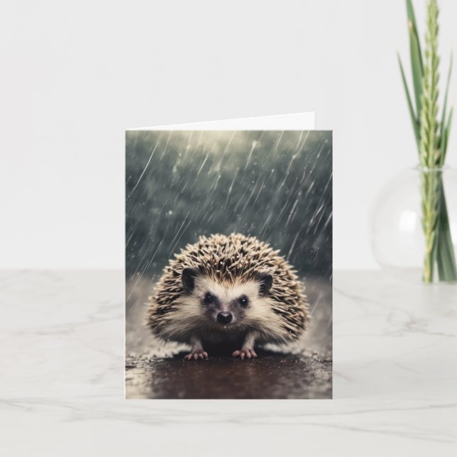 Hedgehog in the Rain Anteckningskort (Framsida)