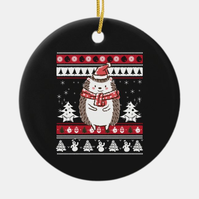 Hedgehog jul julgransprydnad keramik (Framsidan)