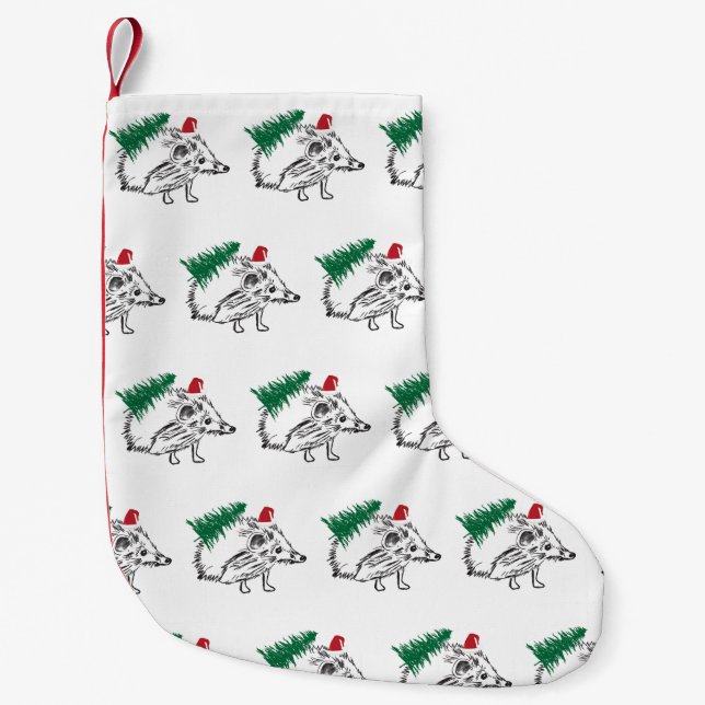 Hedgehog Jul Stocking Liten Julstrumpa (Framsidan)