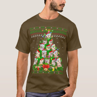 Hedgehog Julafton Lighting Träd Santa Hedgehog Ugl T Shirt