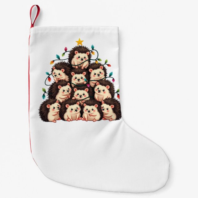 Hedgehog Julgran God jul Julafton Liten Julstrumpa (Framsidan)