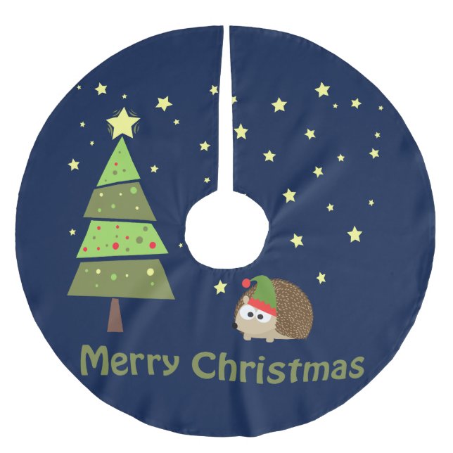 Hedgehog-julscen Julgransmatta Borstad Polyester (Framsidan)