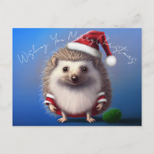 Hedgehog Jultomten vykort