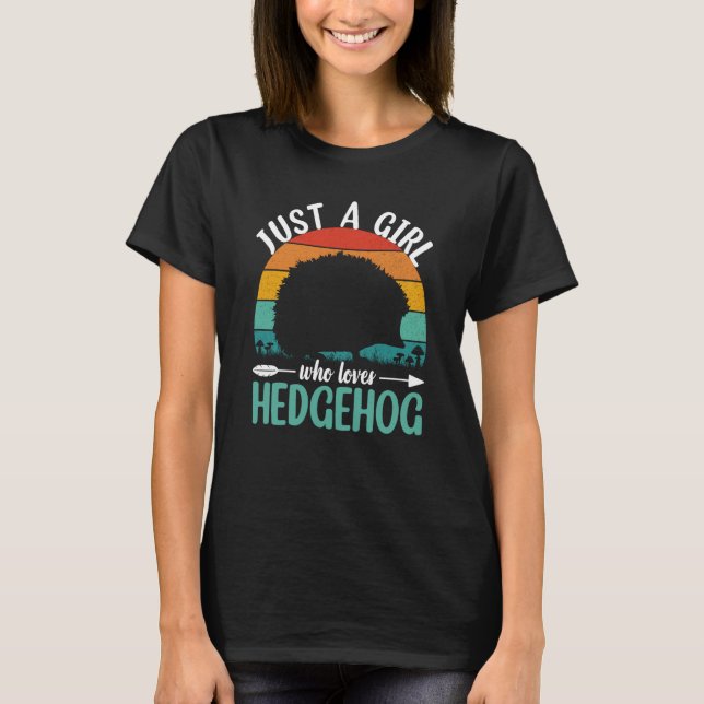 Hedgehog Just A Girl Who Loves Hedgehogs Retro Vin T Shirt (Framsida)