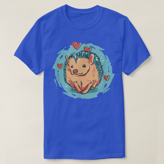 Hedgehog kärlek hösthedgehog-vänner trädgårdshedge t shirt (Design framsida)