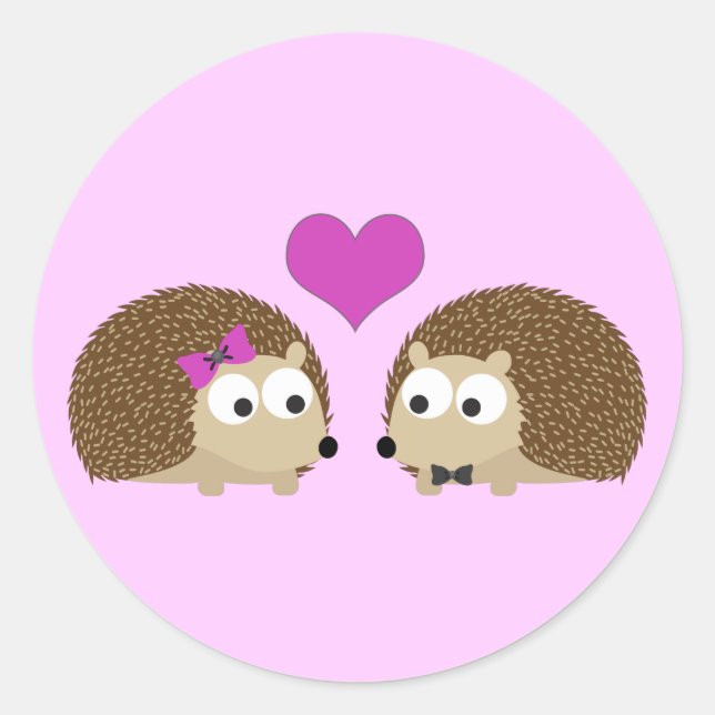 Hedgehog Kärlek Runt Klistermärke (Framsida)