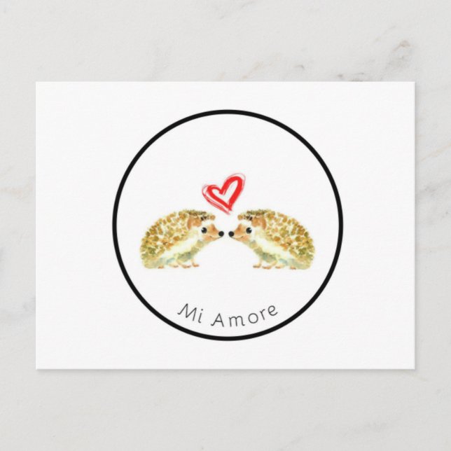 Hedgehog Kärlek vykort (Framsida)