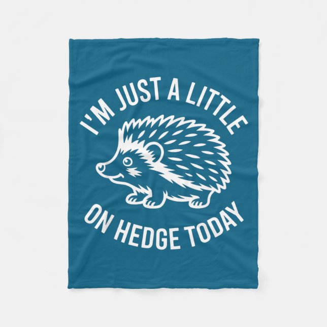 Hedgehog Lover Animal Pun I'm Just A Little On Hed Fleecefilt (Framsidan)