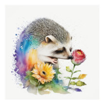 Hedgehog luktar röd ros