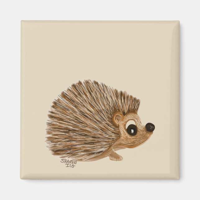 Hedgehog magnet, gåva till hedgehog älskare magnet (Framsidan)