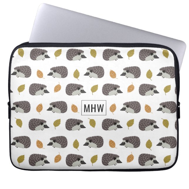 Hedgehog Mönster anpassningsbar monogram laptop sl Sleeve (Framsidan)