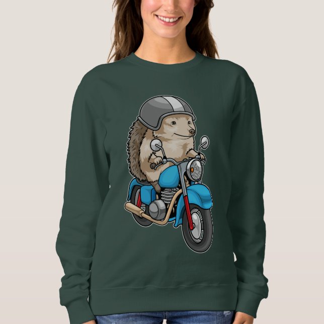 Hedgehog Motorcykel T Shirt (Framsida)