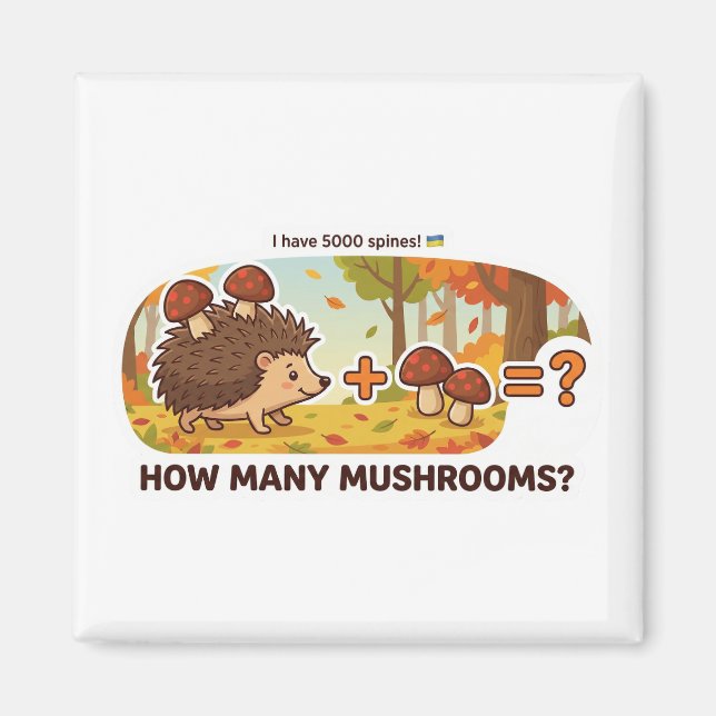 Hedgehog Mushroom Addition Magnet (Framsidan)