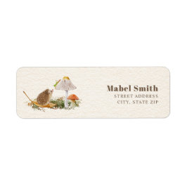 Hedgehog Mushroom Baby Shower Returadress Etikett