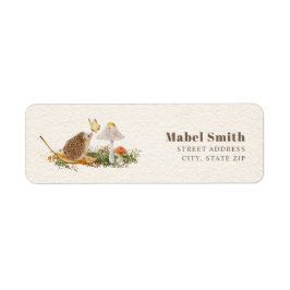 Hedgehog Mushroom Butterfly Baby Shower Returadress Etikett