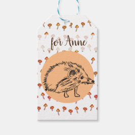 Hedgehog MushRums Cute Gift Märkre Presentetikett
