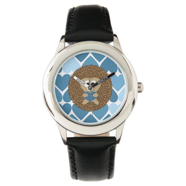 Hedgehog och Blue Hearts Armbandsur (Framsida)