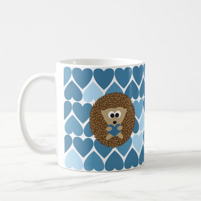 Hedgehog och Blue Hearts Kaffemugg (Vänster)