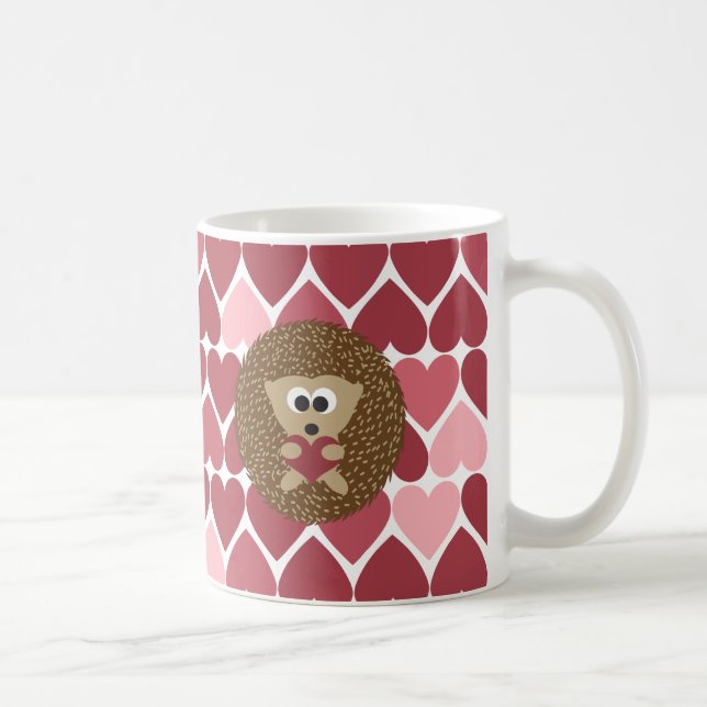 Hedgehog och hjärtan kaffemugg (Höger)