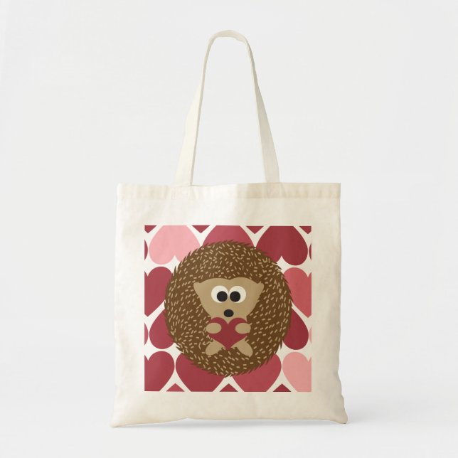 Hedgehog och hjärtan tygkasse (Framsidan)