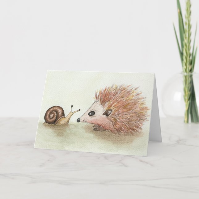 Hedgehog och Snigel Kort (Framsida)