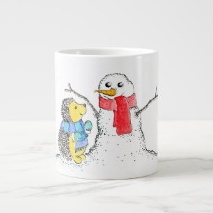 Hedgehog och Snögubbe Jumbo Mugg